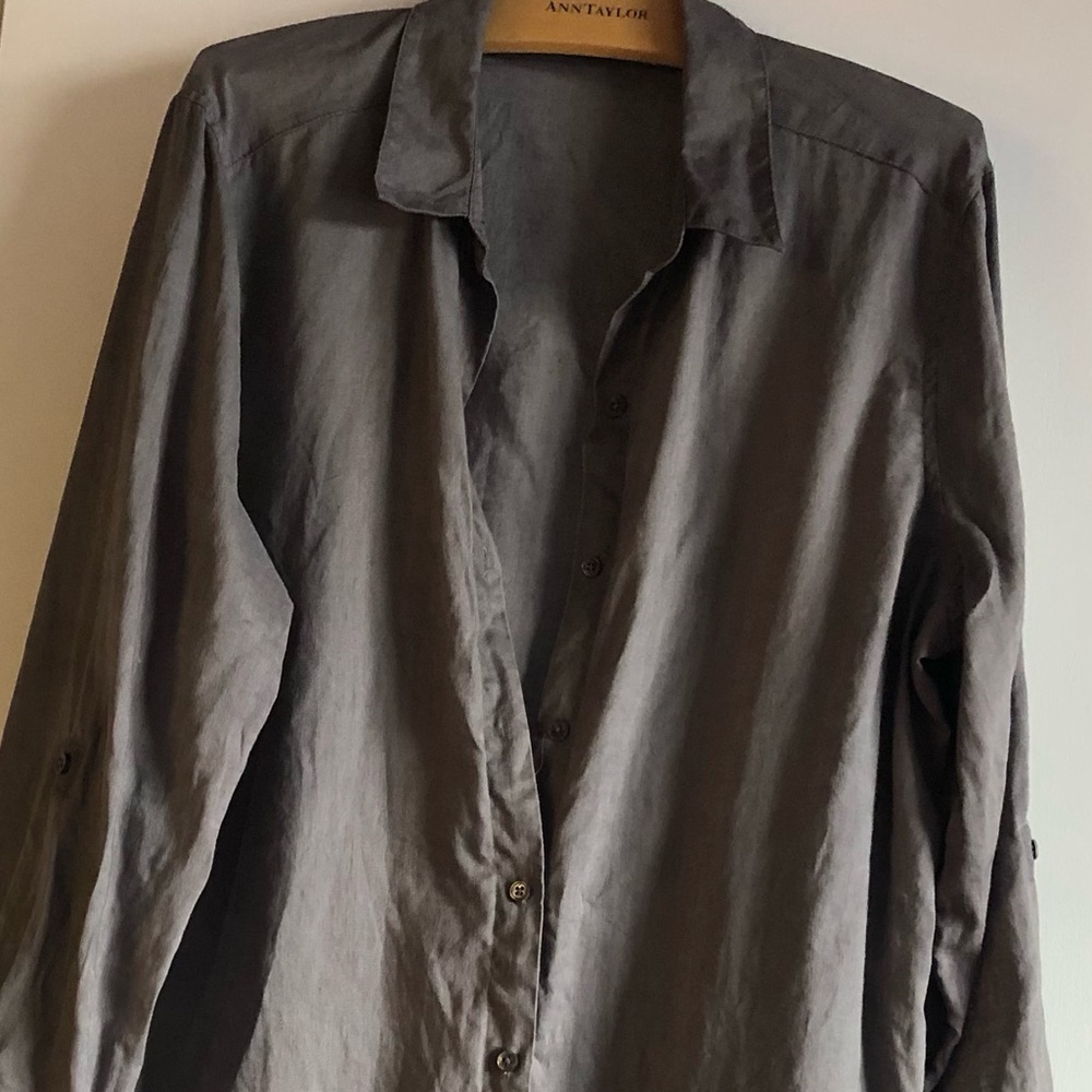 J. Jill Charcoal Linen Tunic